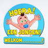 Huldeschild Hoera een jongen